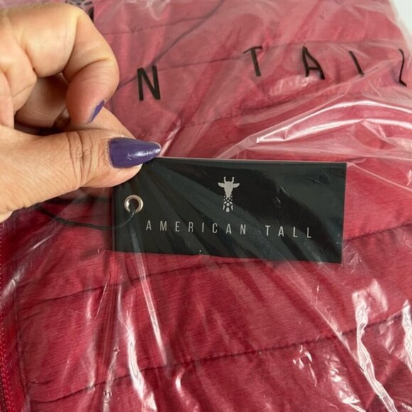 🩷 American Tall - Men's Packable Puffer Jacket - Red Space Dye. Size:XLT. (1710) - Picture 4 of 14